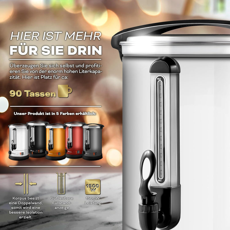 TRESKO® Glühweinkocher 30L / 2500W Einkochautomat aus Edelstahl Glühweinkessel Glühweinautomat Heiss