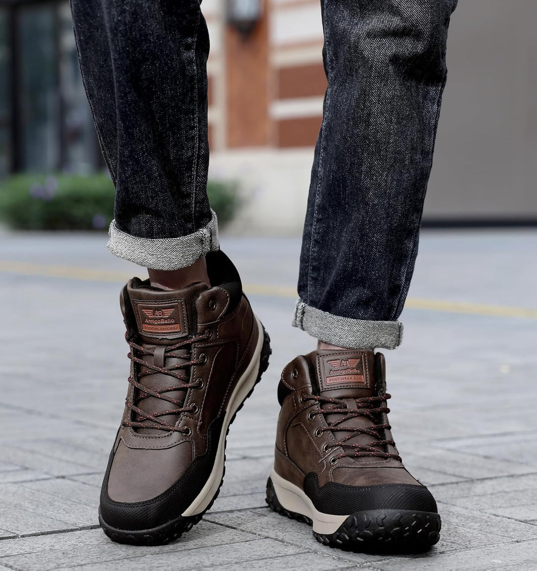 ARRIGO BELLO Winterschuhe Herren Warm Gefüttert Mid Schneestiefel Winterstiefel Rutschfeste Trekking