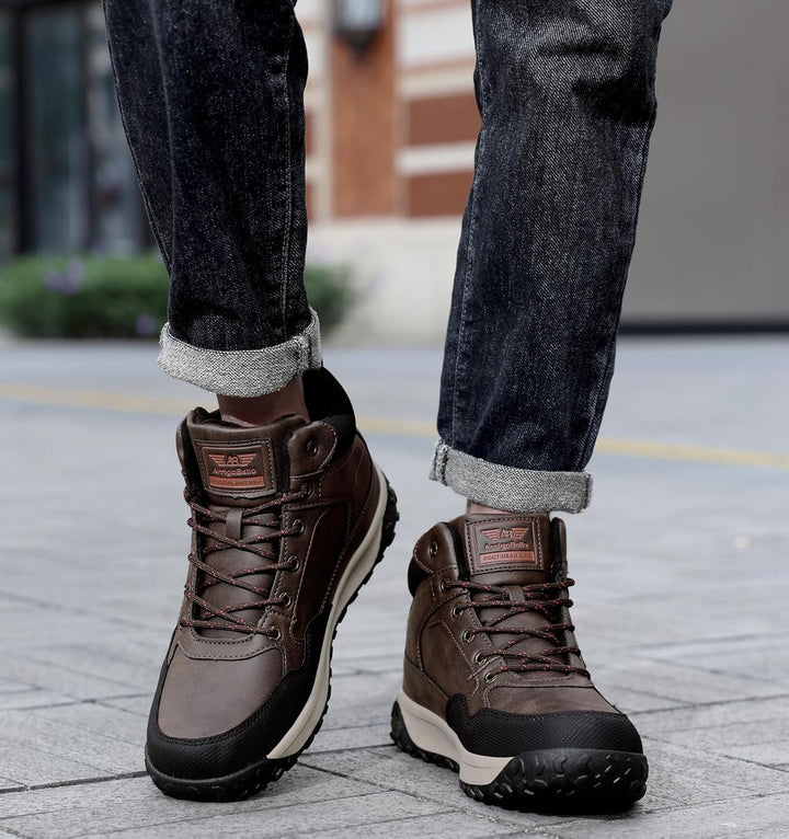 ARRIGO BELLO Winterschuhe Herren Warm Gefüttert Mid Schneestiefel Winterstiefel Rutschfeste Trekking