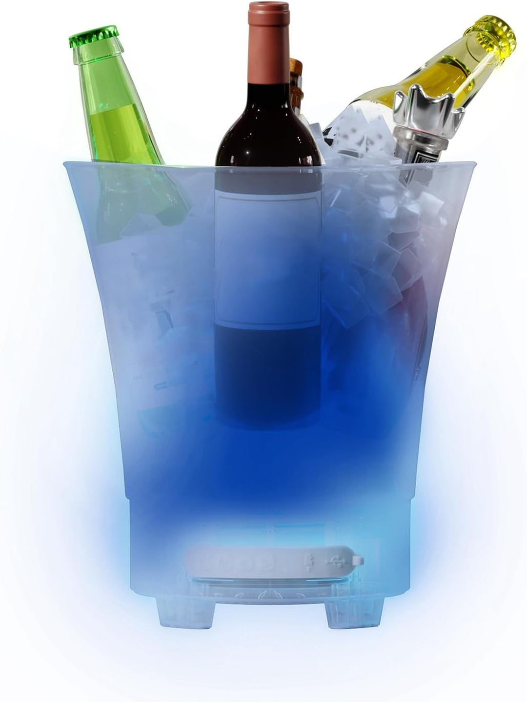 7L LED-Eiskübel mit Bluetooth-Lautsprecher, 4 Lichtmodi, Farbwechsel, 1200mAh, 25x26x27cm, für Wein