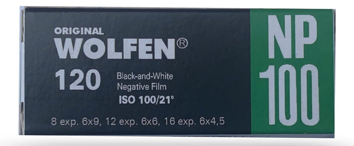 original WOLFEN (ORWO) NP100-120 schwarz/weiss Mittelformat Film für 4,5x6, 6x6, 6x9, 6x12 Aufnahnen