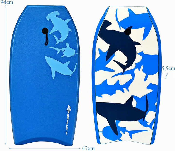 RELAX4LIFE Schwimmbrett tragbar, Schwimmboard mit Halteleine, Rutschfestes Surfbrett für Kinder &amp; Er
