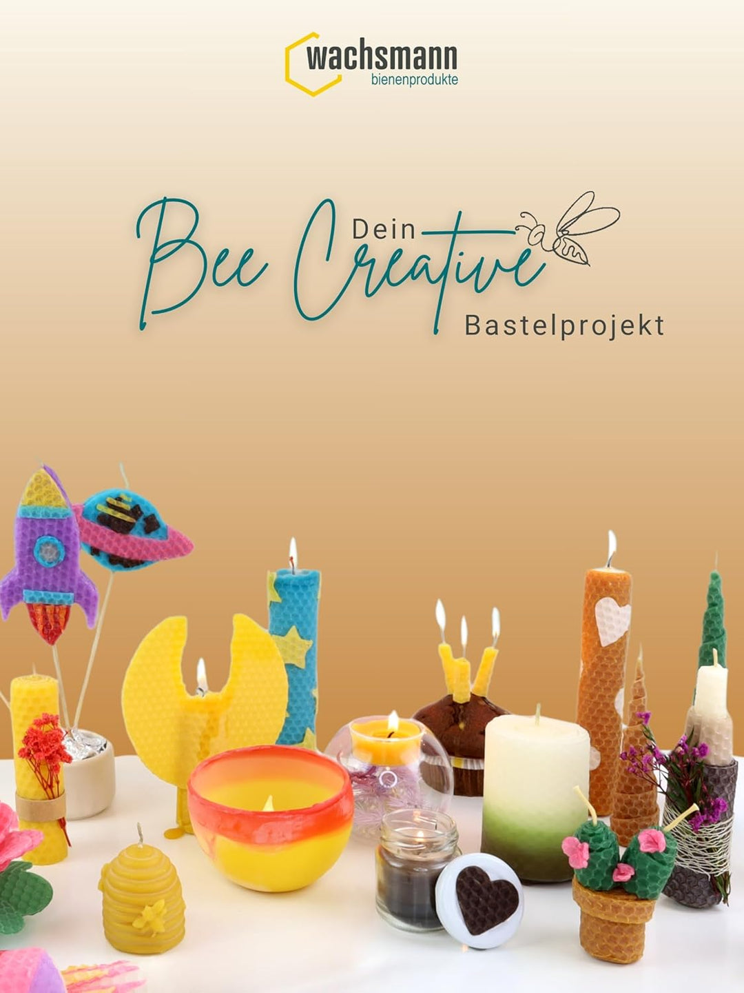 Wachsmann 20 Bienenwachsplatten aus Deutschland, karamell, Wachsplatten 20 x 15 cm, Bienenwachs Kerz