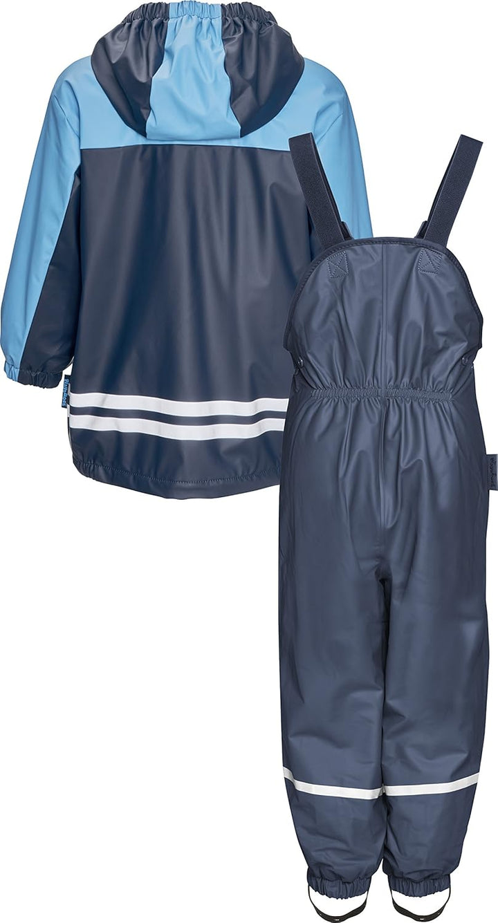 Playshoes Unisex Kinder Regen-Anzug mit Fleece-Futter Warmer Wasserdichter Matschanzug Regenbekleidu
