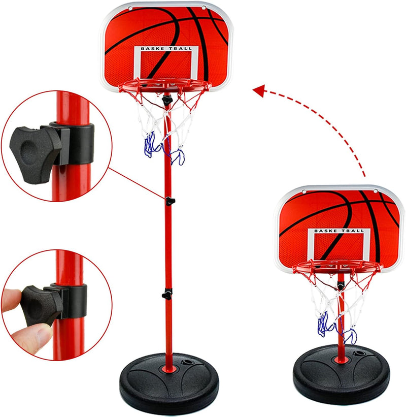 Basketballkorb und Stand Kinder, AolKee Tragbarer 50CM-150cm Mini Basketballkorb Kinder, Verstellbar