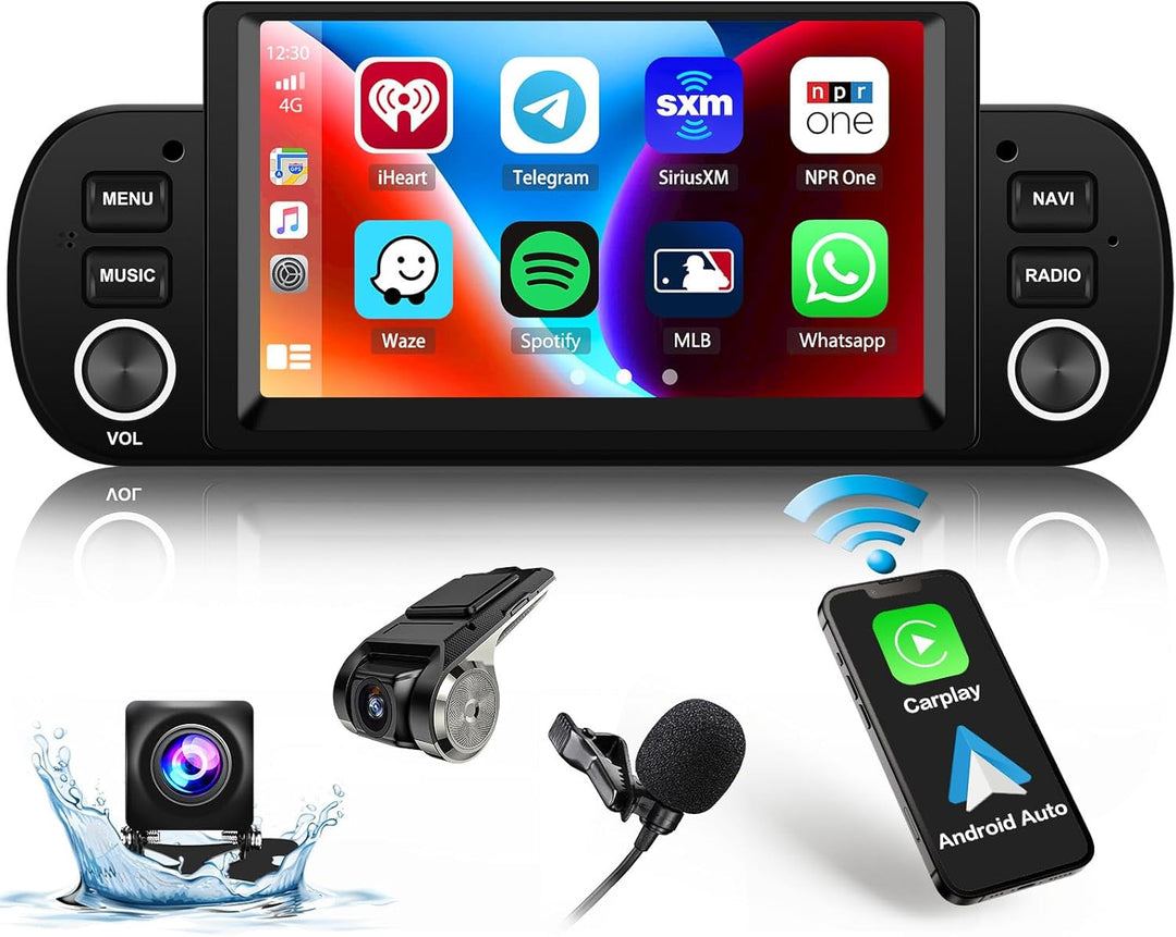 Hikity Android Autoradio für FIAT Panda 2013-2020 mit Wireless Carplay Android Auto, 6,2" Touchscree