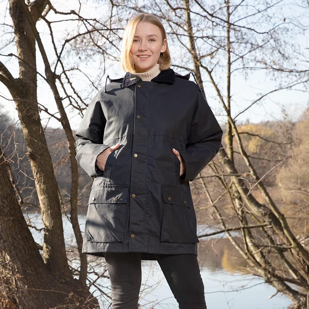Romneys Original englische Wachsjacke Country - Robuste Wind- und wasserdichte Regenjacke inklusive