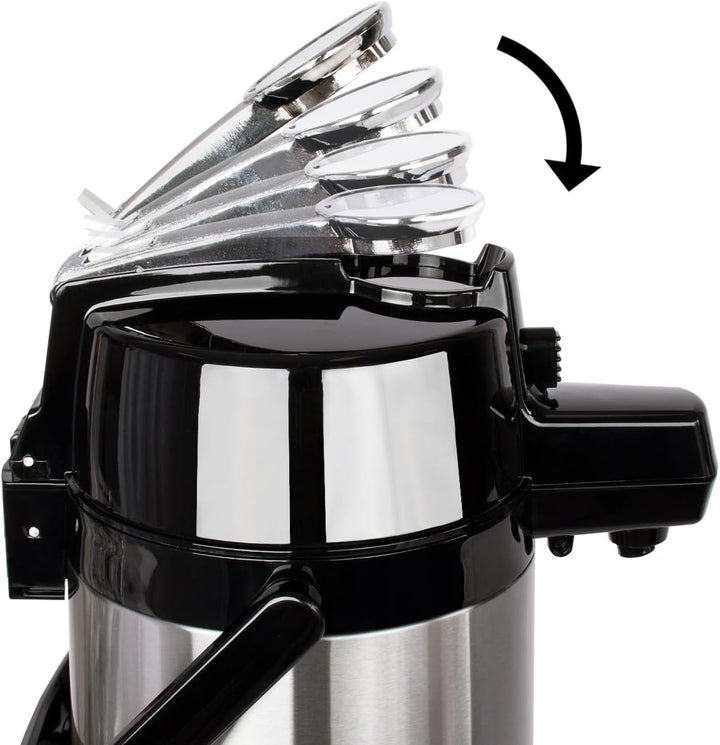 Beeketal 'BGK-Thermo' Edelstahl Pump Thermoskanne 2 Liter mit Hebel-Pumpsystem - Doppelwandige und r