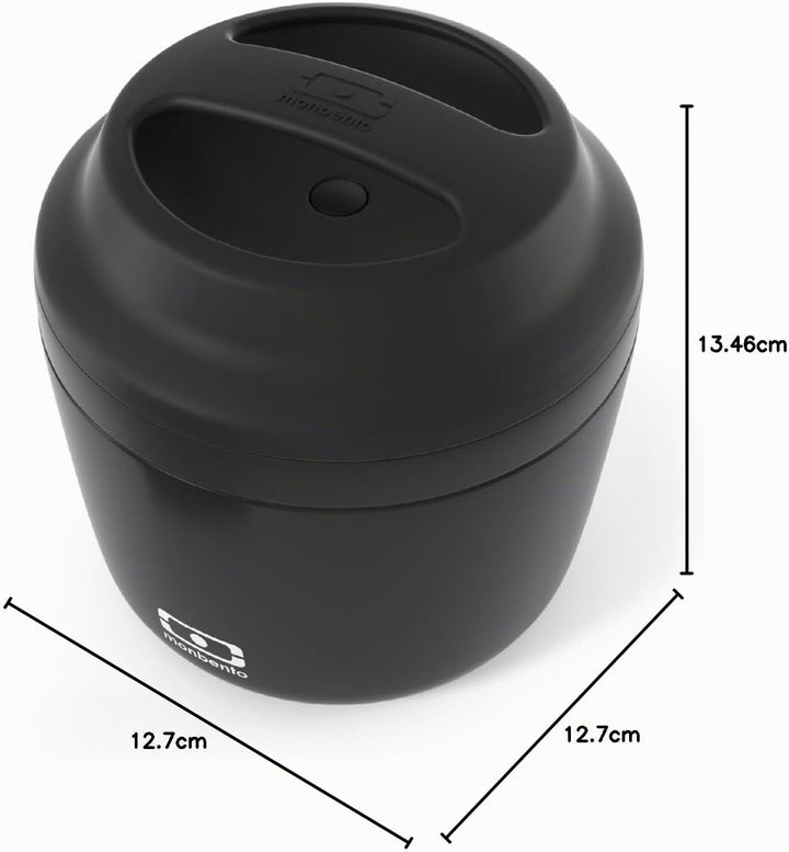monbento - Thermobehälter für Essen MB Element Onyx - Auslaufsicher und Lebensmittelbehälter Hält Sp