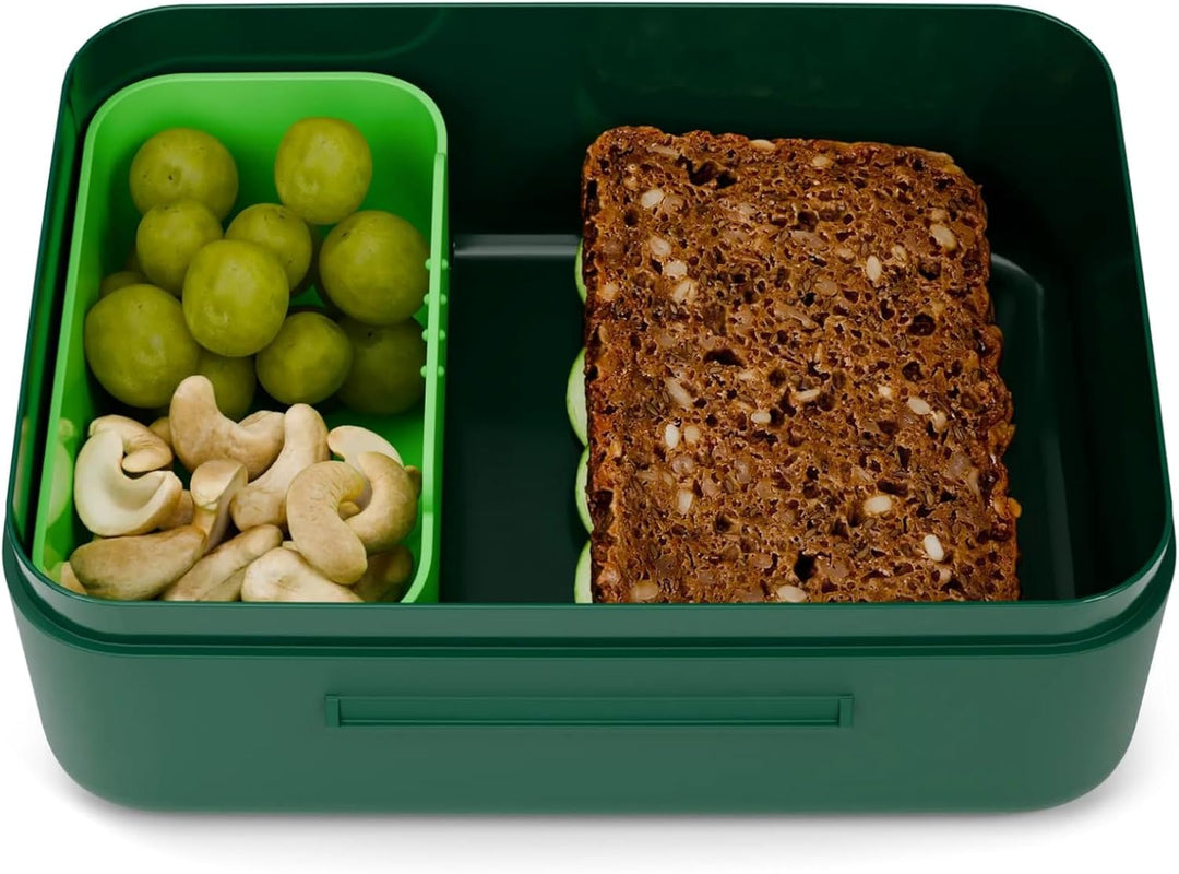 ergobag Brotdose mit Trennfach, BPA-frei, Spülmaschinenfest Dinosaurier - Grün Dinosaurier - Grün On