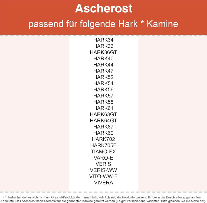 Kaminrost - Passend für Hark Kaminöfen inkl. Modellübersicht - Ascherost Kamin aus massivem Stahl -