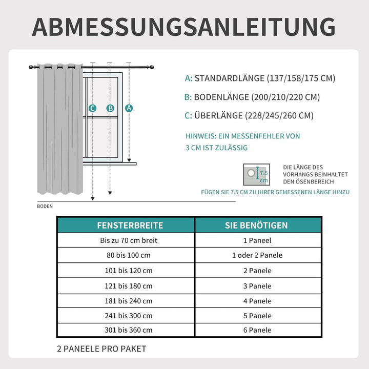 Joydeco Blickdichte Vorhänge mit Ösen Gardinen 2er Set, Verdunkelungsvorhang Thermovorhang Hitzeschu