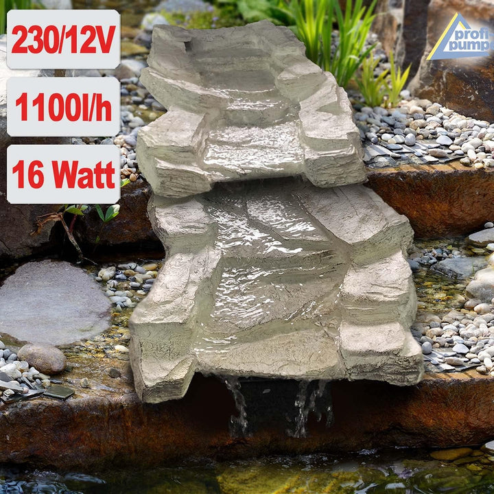 GARTENBRUNNEN BACHLAUF BACHLAUFSCHALE Garten BACHLAUF Element GARTENTEICH Wasserfall Kaskade WASSERS