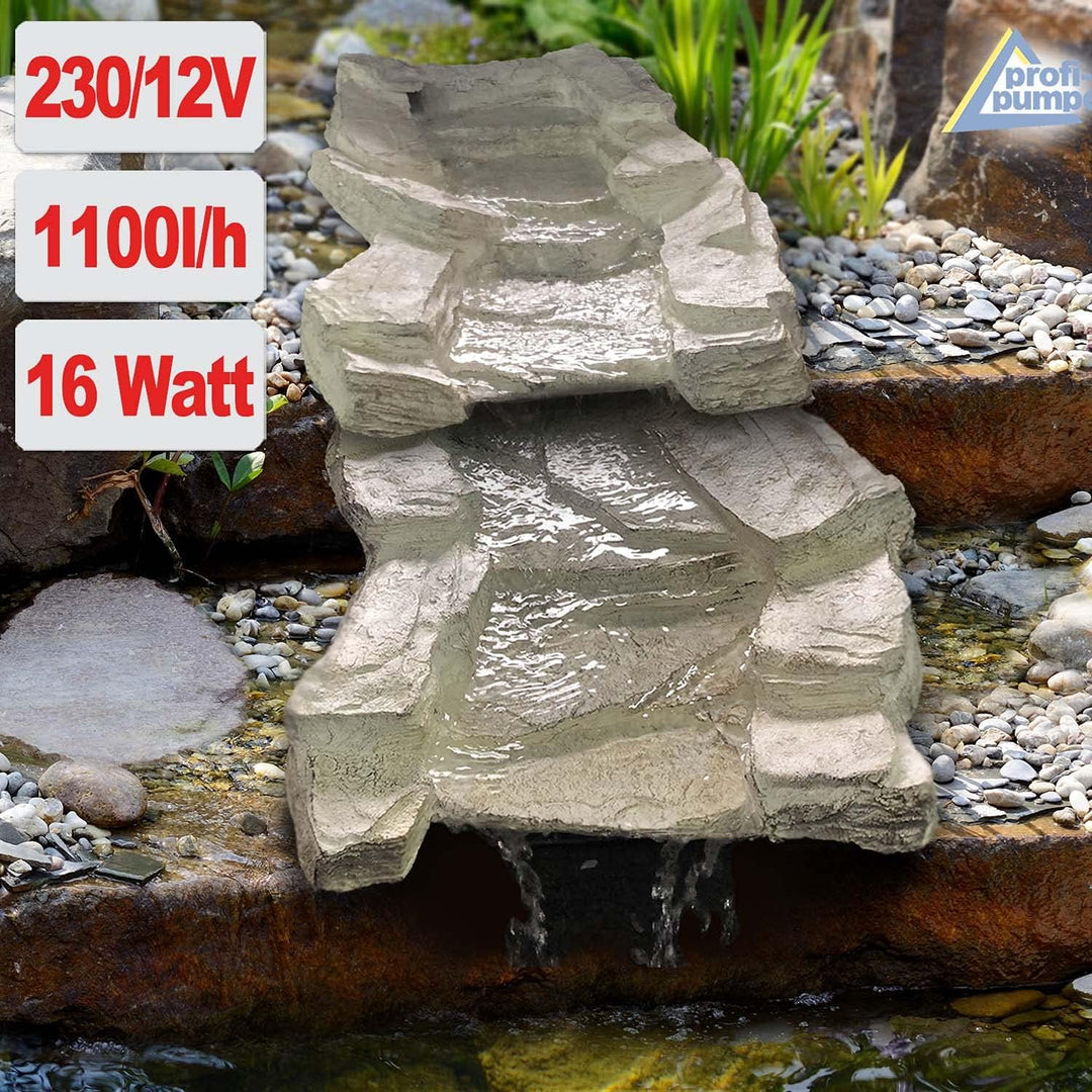 GARTENBRUNNEN BACHLAUF BACHLAUFSCHALE Garten BACHLAUF Element GARTENTEICH Wasserfall Kaskade WASSERS