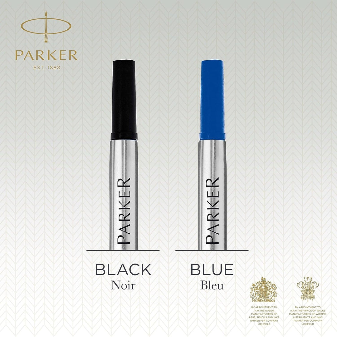 Parker Ersatzminen für Tintenroller | feine Spitze | blaue QUINK Tinte | 12 Stück Blau feine Feder,