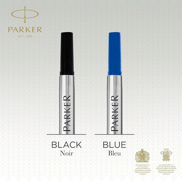 Parker Ersatzminen für Tintenroller | feine Spitze | blaue QUINK Tinte | 12 Stück Blau feine Feder,