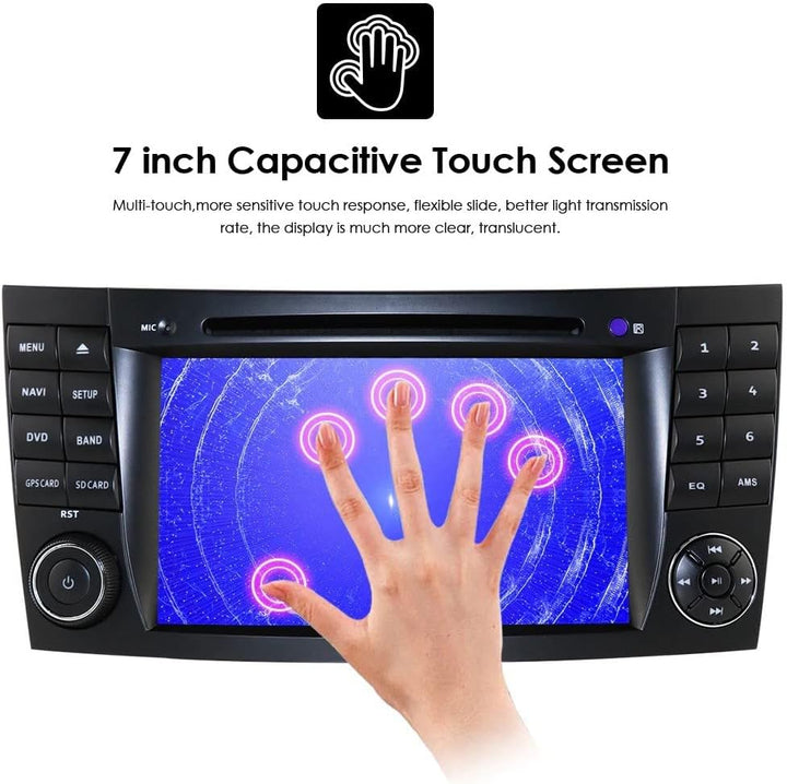 GABITECH Android 11 Autoradio Stereo GPS für Mercedes-Benz E-Klasse W211 2002-2009 Mercedes-Benz G-K