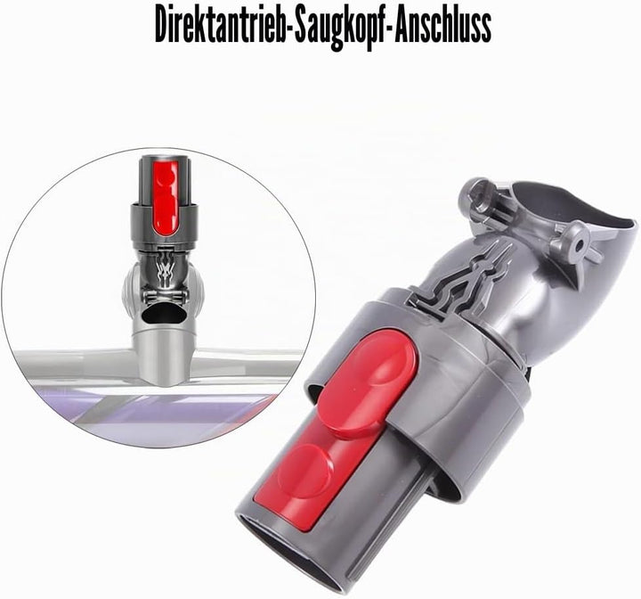 1 x Direktantrieb-Saugkopf-Anschluss für Dyson V8 V10 SV10 SV12 Staubsauger, Ersatzzubehör mit 3 Sch