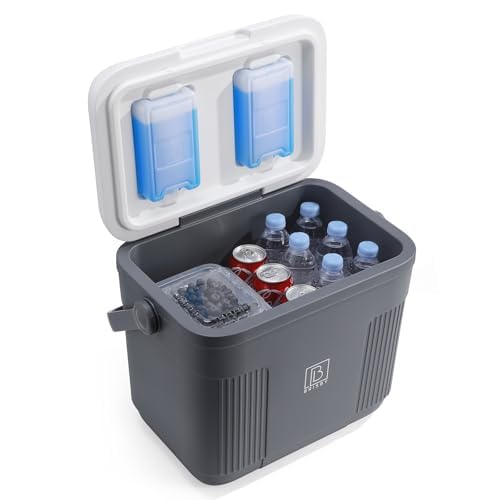 Brisby 22L Kühlbox – Passiv & Ohne Strom – mit 4 Grossen Kühlakkus à 450ml – Bis zu 40 Std. Kühl / 1