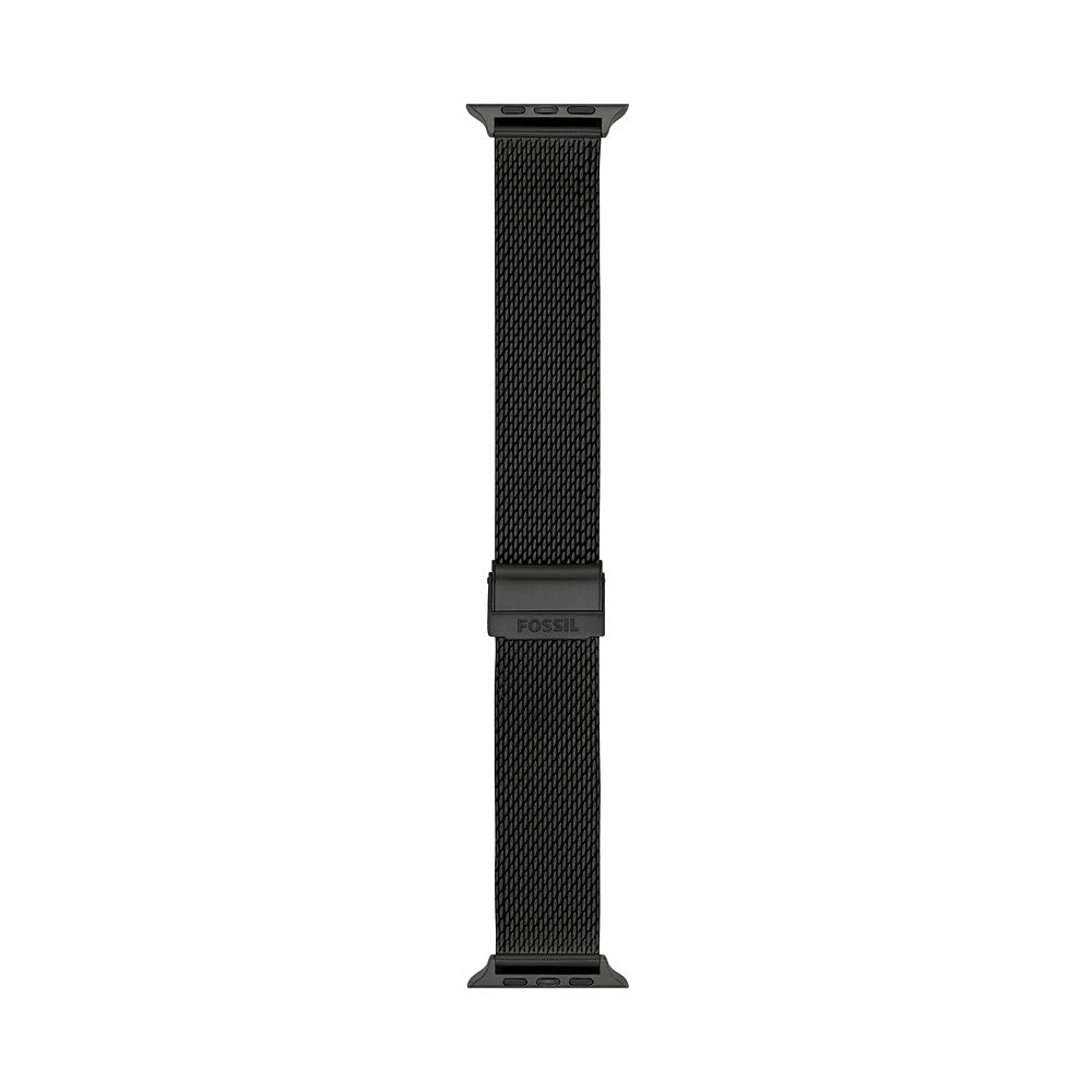 Fossil Herrenarmband kompatibel mit Apple Watch aus Edelstahl, 42/44 mm Schwarzer Stahl, Schwarzer S