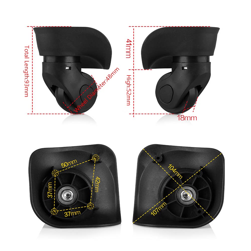 Alomejor 1 Paar Gepäck Schwenkräder PVC Koffer Ersatzräder Radbefestigungen Silent Wear Riemenscheib