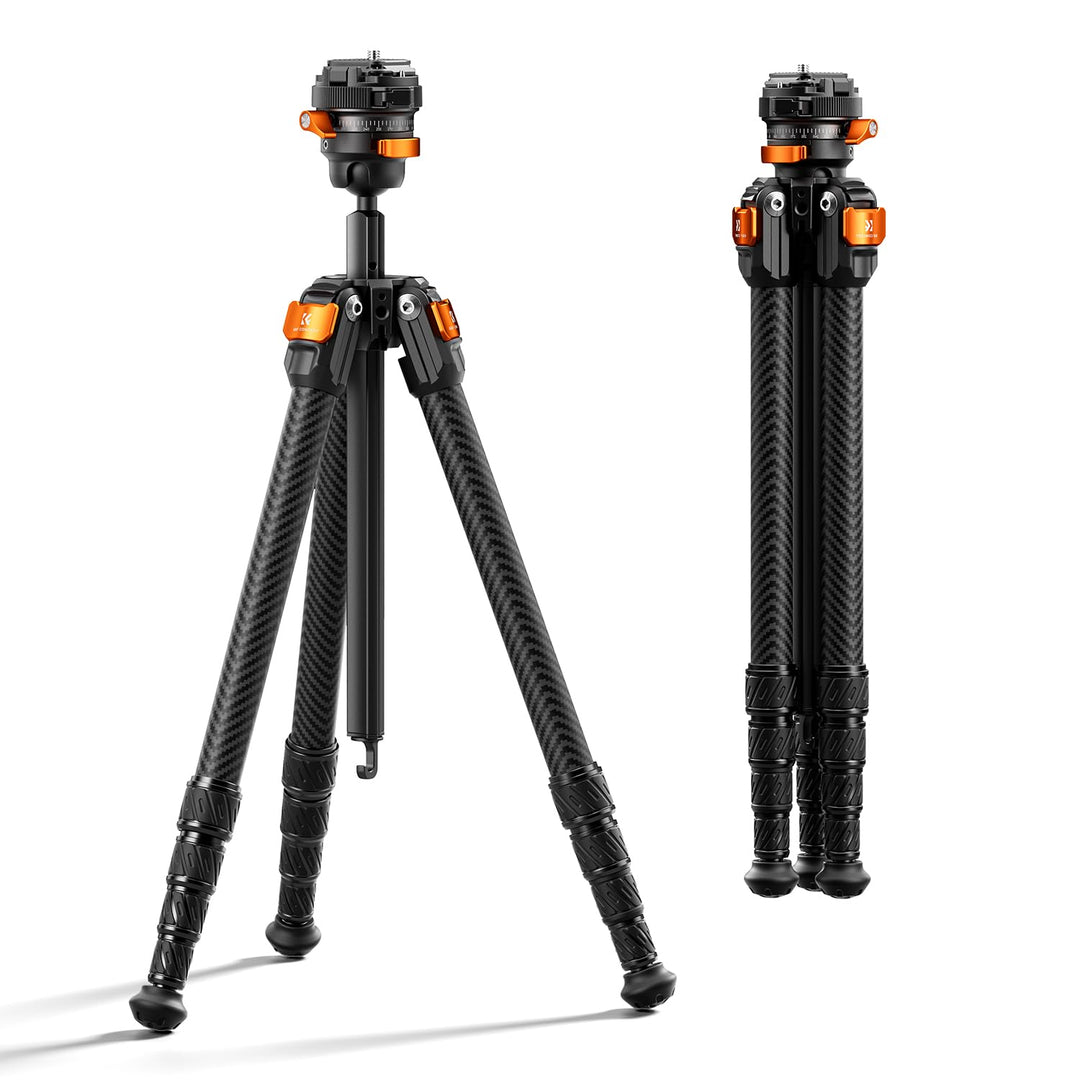 K&F CONCEPT Stativ Kamera, 153cm Carbon Stativ, Leichtes Tripod, Flexibles Kamera Stativ Kompaktes R