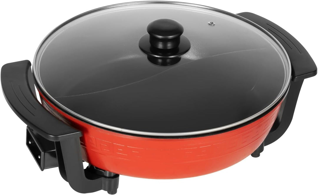 Shabu Hot Pot Feuertopf mit Trennwand und Deckel, 6L Chinesischer Shabu Shabu-Topf Hotpot Suppentopf