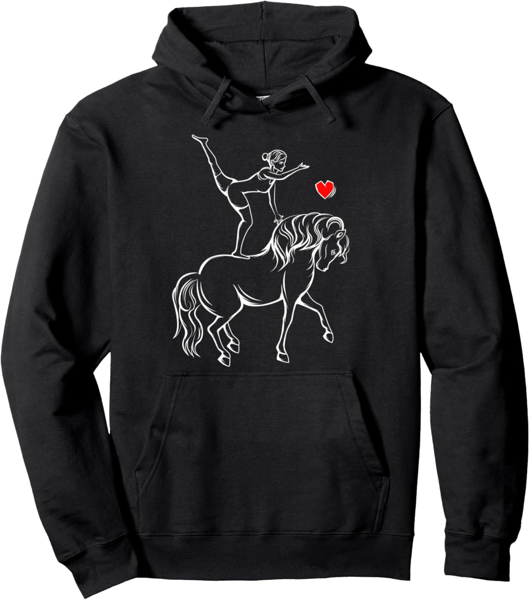Voltigieren Volti Reiterin Pferde Mädchen Kinder Frauen Pullover Hoodie