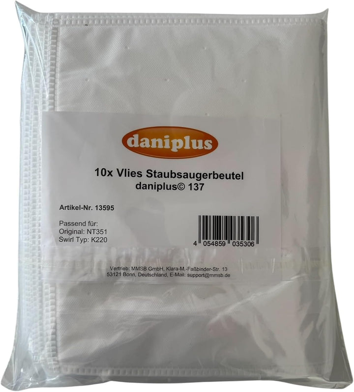 daniplus 137/10 Vlies Staubsaugerbeutel passend für Kärcher NT 351, NT351 eco