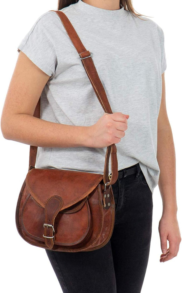 Gusti Handtasche Leder - Evelyn Damen Ledertasche Umhängetasche Handtasche Schultertasche Lederhandt