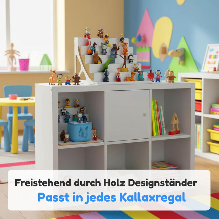 stadtecken® Magnetisches Regal für Musikbox-Figuren – Passend für Kallax und mehr | Optional mit Pla