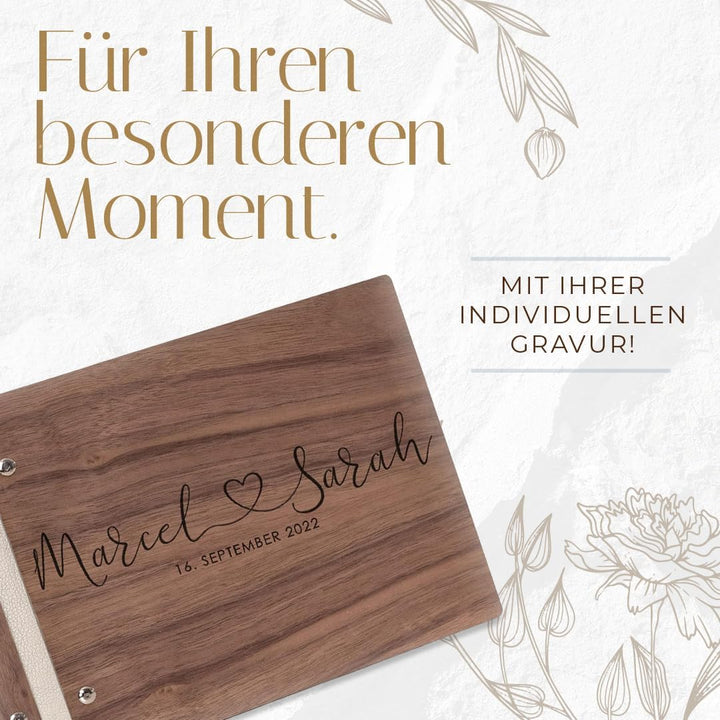 Hochzeitideal – Personalisierbares Gästebuch Hochzeit Mischa mit 40 Seiten I Hochzeit Gästebuch aus