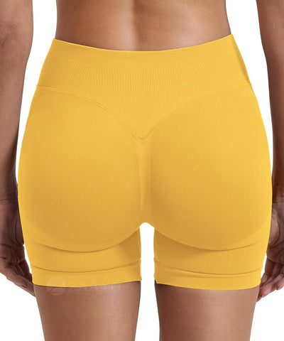 ZAAYO Damen Sport Shorts Workout Auswirkungen Shorts 4.5 "Scrunch Butt Lifting Gym Shorts Nahtlose B