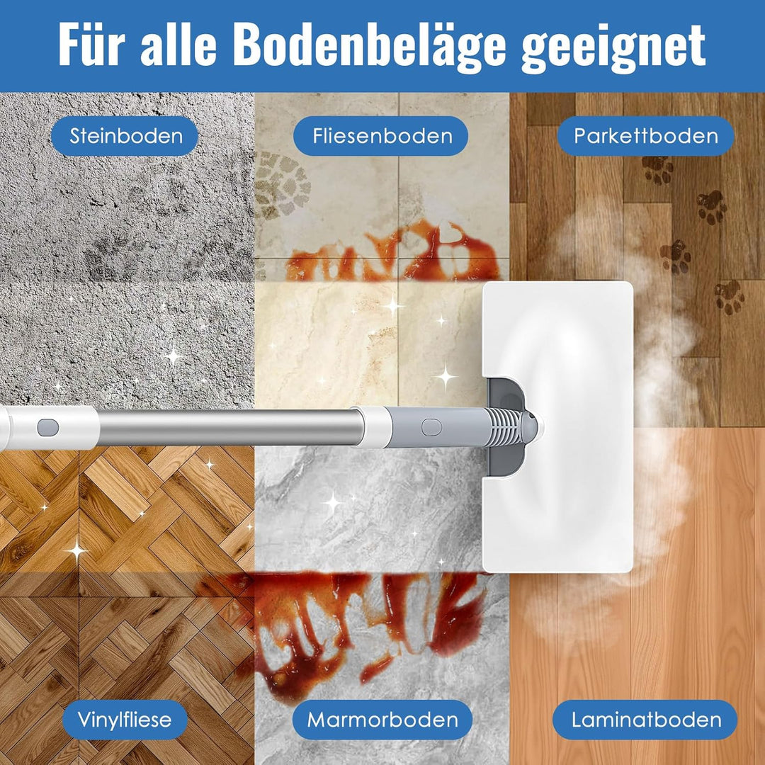 FEPPO Dampfreiniger 2-in-1 mit abnehmbarem Handdampfreiniger, 15 s Aufheizzeit, 230°F Heissdampf, al