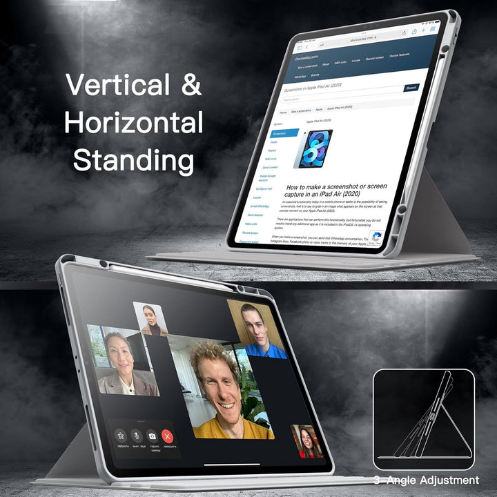 JETech Rotierende Hülle für iPad Pro 12,9 Zoll (2022/2021/2020/2018) mit Stifthalter, 360 Grad Drehb