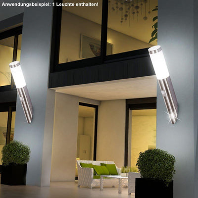 LED Aussen Wand Leuchte Fassaden Edelstahl Strahler Terrassen Sensor Lampe Globo 3157SLED