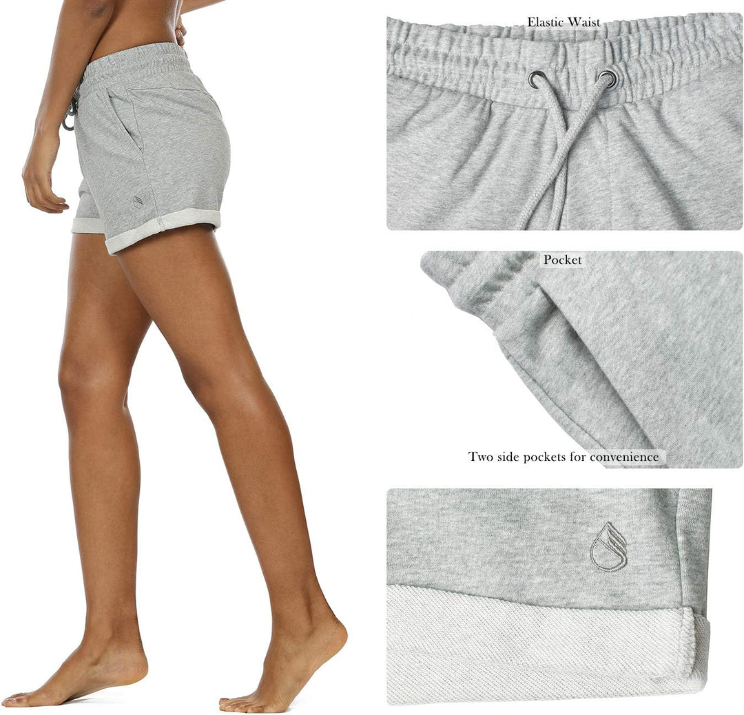 icyzone Damen Sportshorts 2er Pack Kurze Sporthose Atmungsaktive Laufshorts Bequeme Trainingsshorts