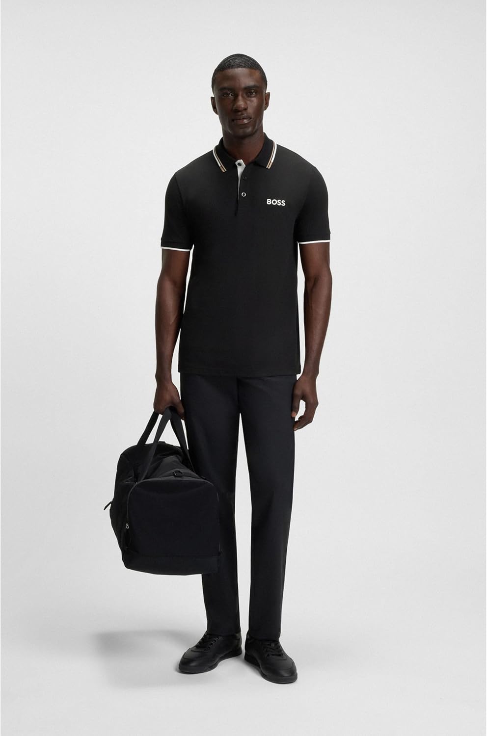 BOSS Herren Paddy Pro Poloshirt aus Baumwoll-Mix mit Kontrast-Details XS Black2, XS Black2
