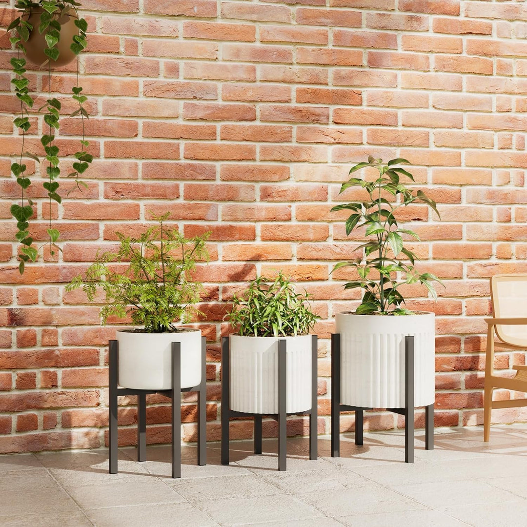 Verstellbarer Pflanzenständer 2er Set für Innen Aussenbereich, Blumenständer aus Metall Schwerlast-H