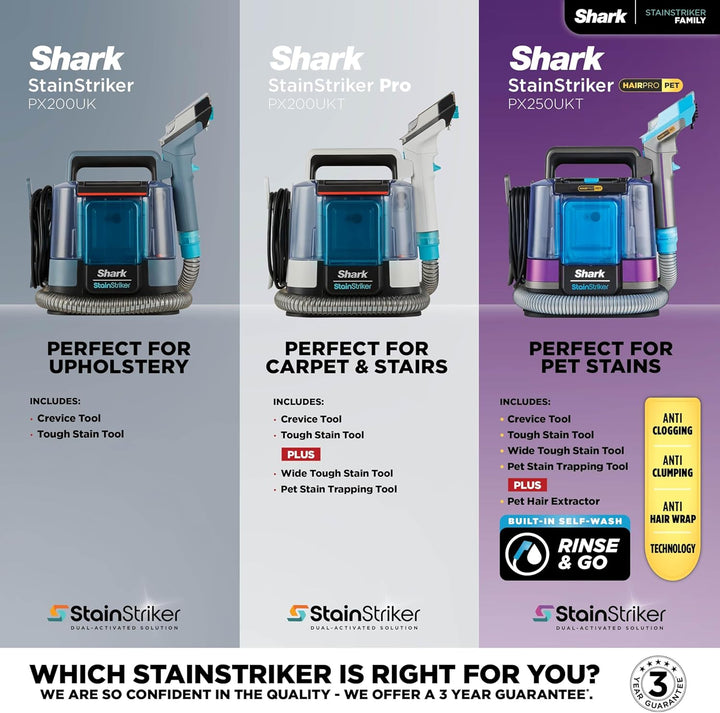 Shark StainStriker HairPro Haustier-Fleckenreiniger, 450 W starke Saugkraft, Anti-Verstopfung, entfe
