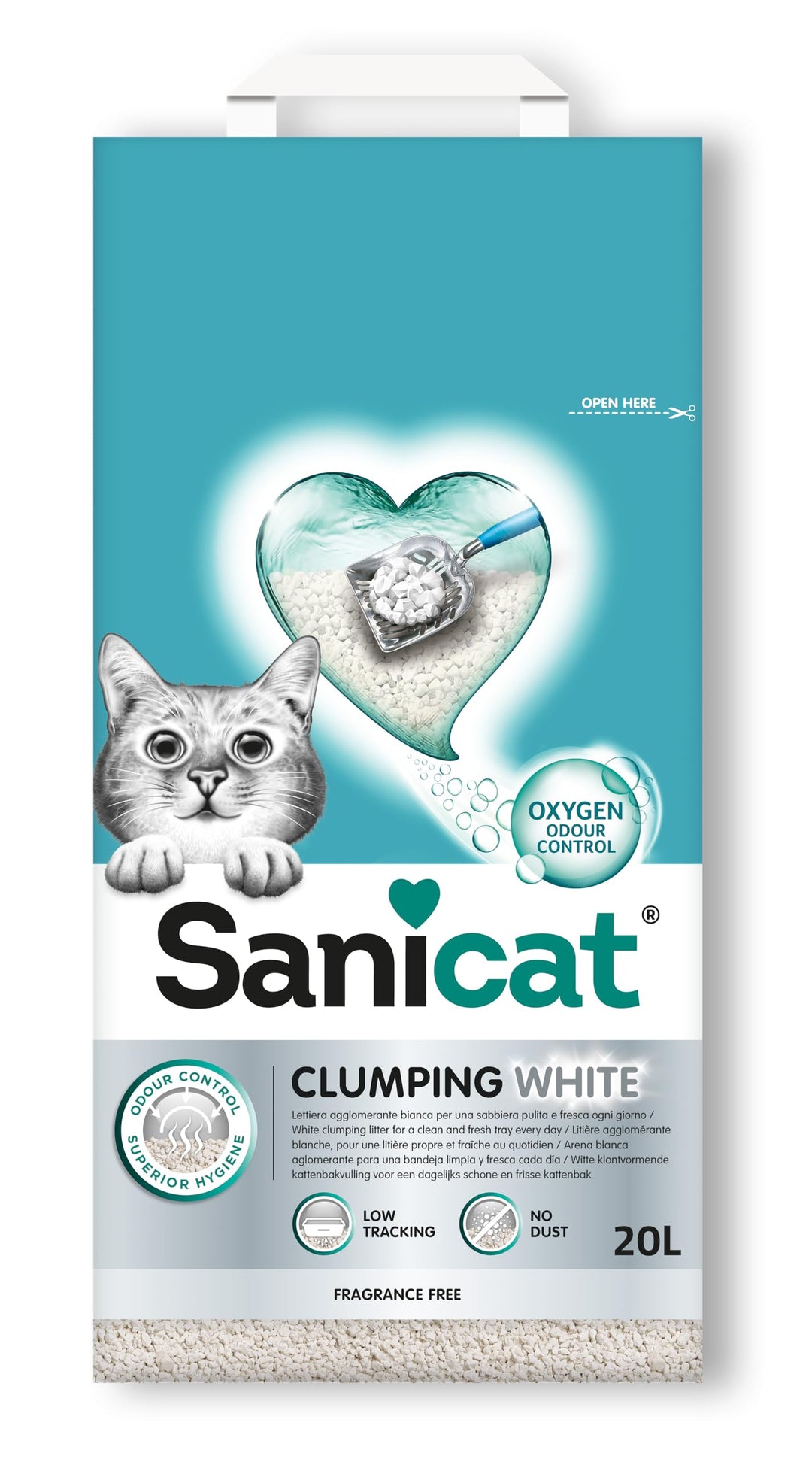 Sanicat Clumping White Katzenstreu 20 L