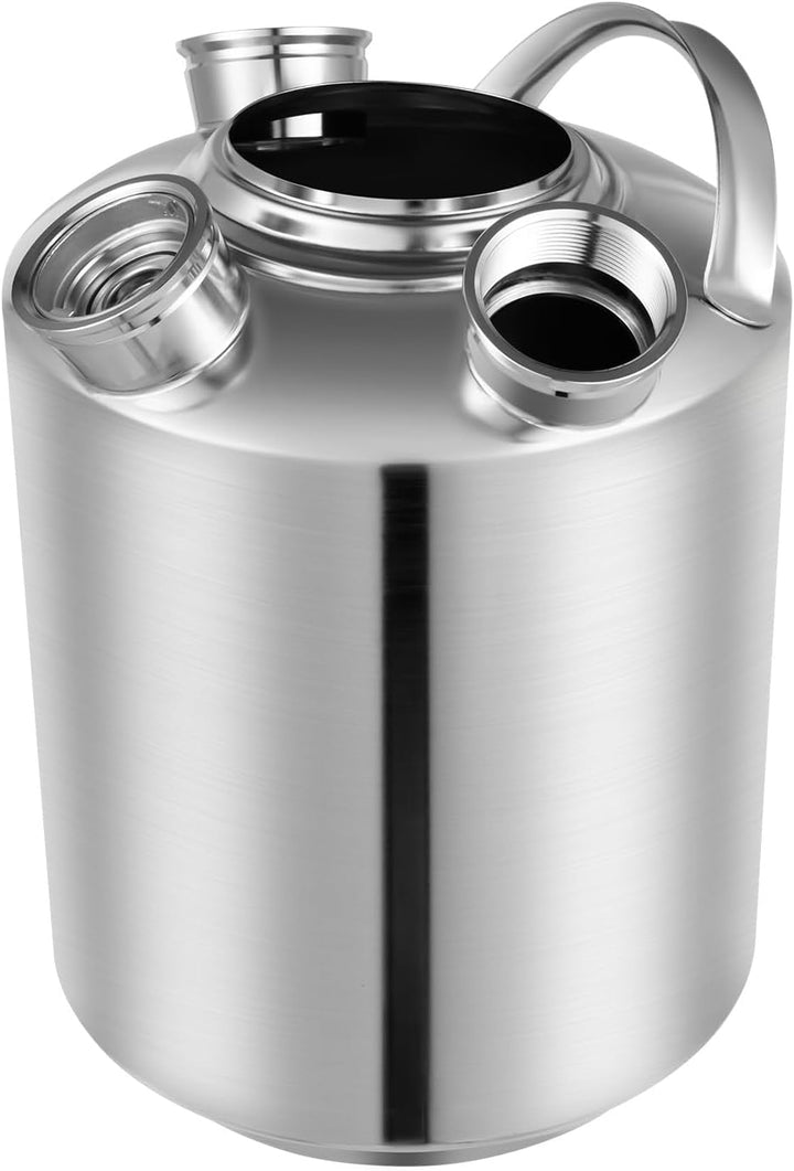 10L Bier Reinigungsbehälter, 3-Kopf Edelstahl Bier Reinigungsfass, Multifunktionales Bierreinigungsf