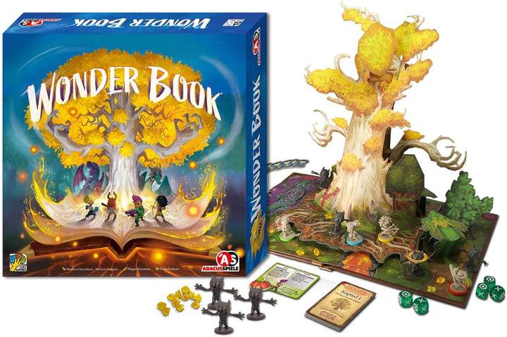 ABACUSSPIELE 33211 Wonder Book Pop up Abenteuer Spielbuch für die ganze Familie, Gelb