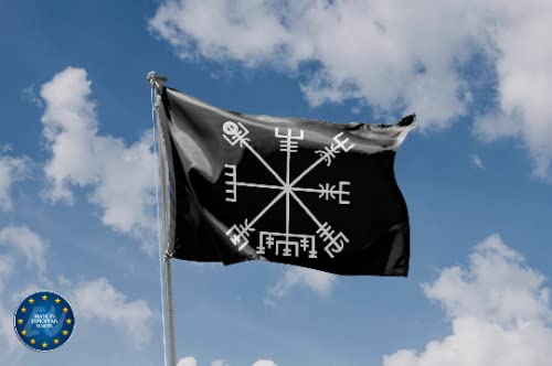 Vegvisir-Flagge, einzigartiger Designdruck, hergestellt in der EU (90 x 150 cm)