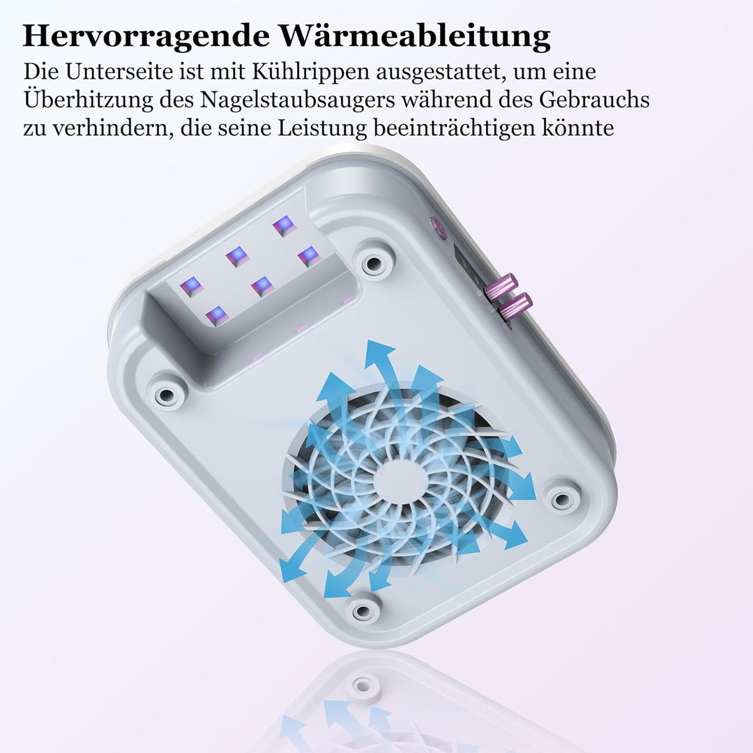 3-in-1 Staubabsaugung für Nägel mit elektrischer Nagelfeile und UV-LED Nagellampe: Einstellbarer Nag