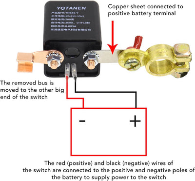 Batterieferntrennschalter, Notausschalter für Auto mit Fernbedienung DC12V 120A-200A, Batterieentlad