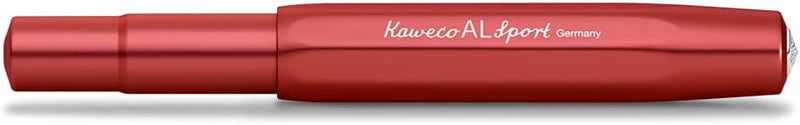 Kaweco Füllfederhalter AL Sport, Farbe Deep Red/Rot, Stahlfeder mit Federstärke Extra-Breit (BB), Lä