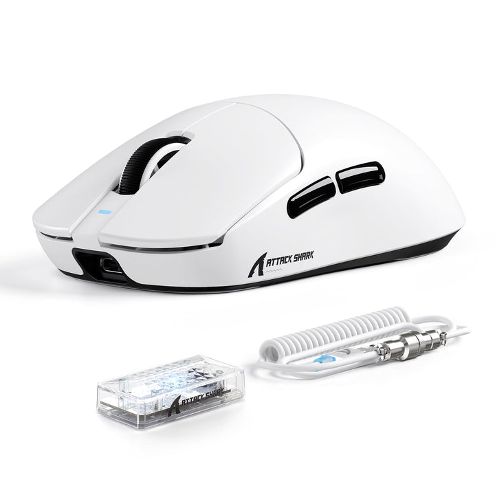 ATTACK SHARK X8 Serie Kabellose Gaming-Maus, 55–65 g Superleicht, PixArt PAW3395/3950 Sensor, BT/2.4