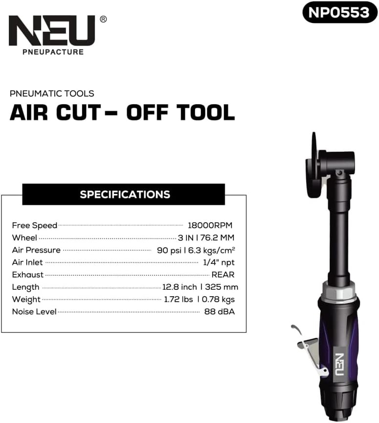Trennwerkzeug, 7,6 cm (3 Zoll), 18000 U/min, xxx-Grad-Schutz, verlängerter Griff, mit Xpcs 7,6 cm Tr