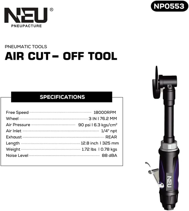 Trennwerkzeug, 7,6 cm (3 Zoll), 18000 U/min, xxx-Grad-Schutz, verlängerter Griff, mit Xpcs 7,6 cm Tr